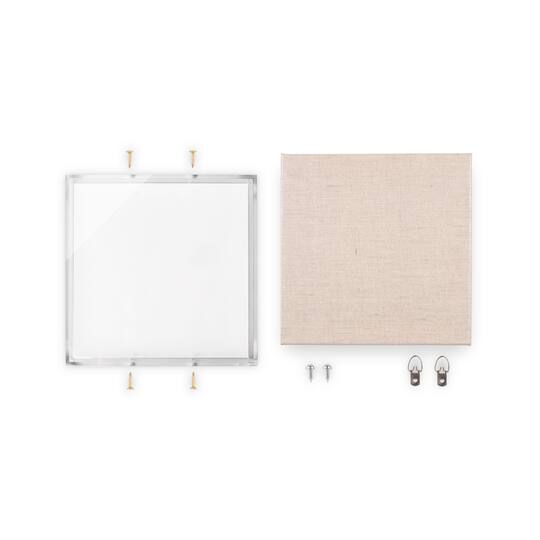 Wexel Art 2" Depth Clear UV Grade Acrylic Shadowbox with Beige Linen Stretched Canvas
